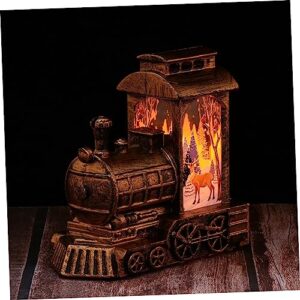 BESTOYARD 1pc Christmas Lights Lighted Snow Globe Lantern Christmas Desktop Light Elk Desktop Light Christmas Decor Christmas Snow Globes Steam Train Plastic Locomotive Elder Desk Lamp