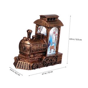 BESTOYARD 1pc Christmas Lights Lighted Snow Globe Lantern Christmas Desktop Light Elk Desktop Light Christmas Decor Christmas Snow Globes Steam Train Plastic Locomotive Elder Desk Lamp