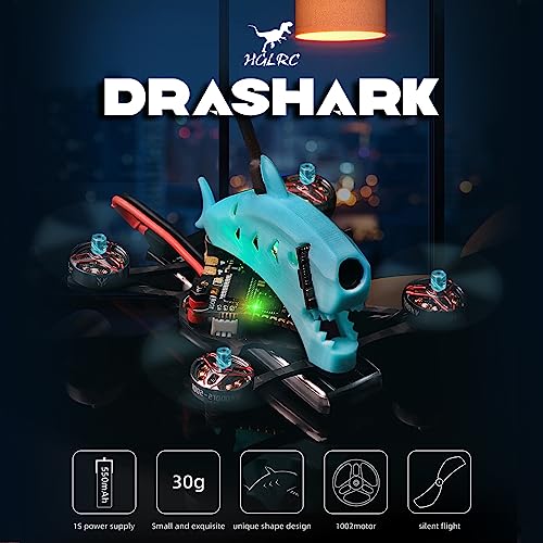 HGLRC Drashark 1.6 inch Toothpick FPV Drone, Built-in 200mw VTX Zeus5 AIO 1002 Motors with Elrs Receiver