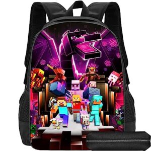 dkxhz game cartoon backpack sports bag 3d printing large capacity portable large capacity packsack for boys and girls-5