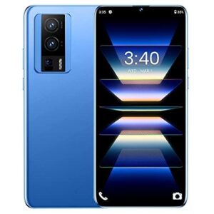 sanshreuni k60 unlocked cell phones, 6gb+256gb android 13 unlocked phone, 6.7" screen+ display 120hzd, 64mp camera, octa-core cpu, 5500mah battery, gps, ai face, dual sim 5g phone (blue)