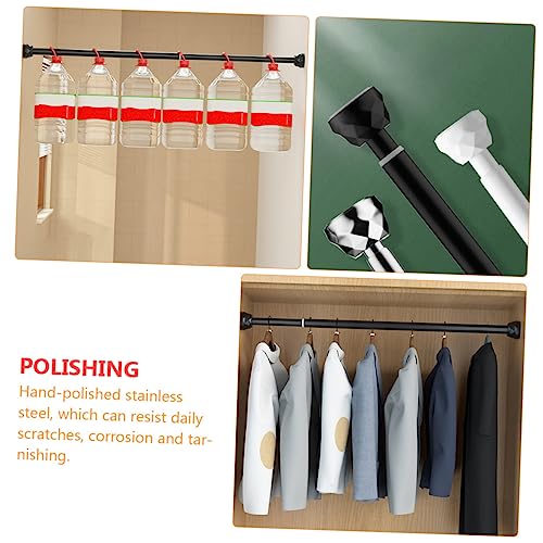 Gadpiparty Telescopic Rod Shower Curtain Rod Holder Drying Rack Clothing Wall Mounted Metal Shelf Brackets Metal Pipe Bracket Wardrobe Rod Iron Pipe Brackets Clothes Drying Rod Closet Rod