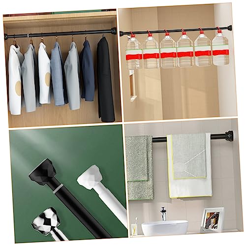 Gadpiparty Telescopic Rod Shower Curtain Rod Holder Drying Rack Clothing Wall Mounted Metal Shelf Brackets Metal Pipe Bracket Wardrobe Rod Iron Pipe Brackets Clothes Drying Rod Closet Rod