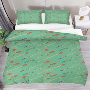 dragonbtu red arrow 3 piece with 2 pillow shams comfortable print bedding set soft comforter cover set for women girl