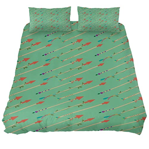 DragonBtu Red Arrow 3 Piece with 2 Pillow Shams Comfortable Print Bedding Set Soft Comforter Cover Set for Women Girl