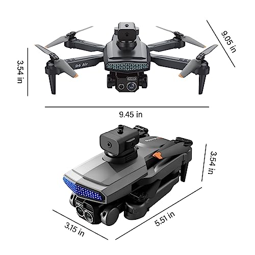 Mini Drone with Wide-Angle Two-Lens 4k HD Fpv Camera Remote Control Toys Gifts for Boys Girls with Altitude Hold Headless Mode 1-Key Start Speed 2023 (Black)