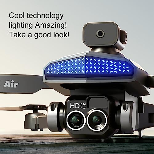 Mini Drone with Wide-Angle Two-Lens 4k HD Fpv Camera Remote Control Toys Gifts for Boys Girls with Altitude Hold Headless Mode 1-Key Start Speed 2023 (Black)