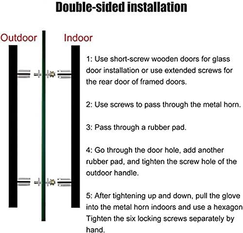 SUCHETA 50/60/80/100/120/150cm Modern Square Entry Door Handle,Modern Steel Push Pull Door Handle for Sliding Glass Shower/Barn Door/Interior Exterior Door,with Fittings (Color: Black Titanium,Size