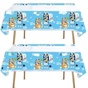 ownpet blueys tablecloth - rectangle table covers disposable for party, happy birthday,baby shower decorations,70" x 42"