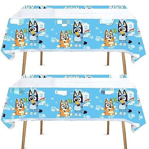 OWNPET blueys Tablecloth - Rectangle Table Covers Disposable for Party, Happy Birthday,Baby Shower Decorations,70" x 42"