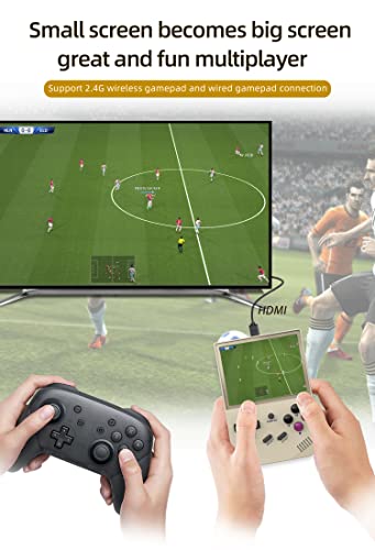 RG35XX Handheld Game Console Support Linux Garlic OS HDMI and TV Output 3.5 Inch IPS Screen 64G TF Card 6831 Classic Games 2600mAh Battery (RG35XX-gray+Bag)