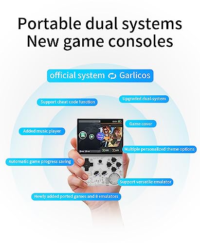 RG35XX Mini Retro Handheld Game Console Linux Dual OS 3.5-inch IPS 640*480 Screen Cortex-A9 Portable Pocket Video Player 64G Built-in 6831 Games 2600mAh Battery (RG35XX-White T with Bag)