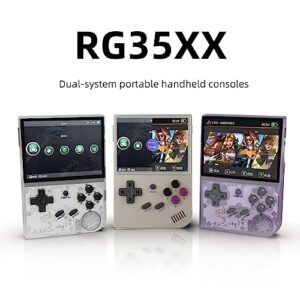 RG35XX Mini Retro Handheld Game Console Linux Dual OS 3.5-inch IPS 640*480 Screen Cortex-A9 Portable Pocket Video Player 64G Built-in 6831 Games 2600mAh Battery (RG35XX-White T with Bag)