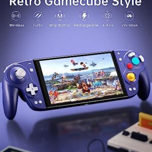 tenlox DOYOKY Joypad Controller for Switch/Switch OLED, Retro Gamecube Style Wireless Replacement, Switch Controllers with Replaceable Thumbsticks/Map Button/Turbo/6-Axis Gyro/Vibration