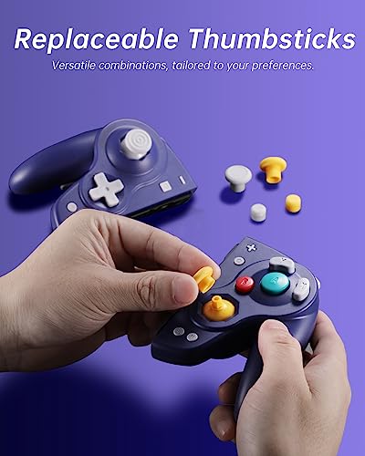 tenlox DOYOKY Joypad Controller for Switch/Switch OLED, Retro Gamecube Style Wireless Replacement, Switch Controllers with Replaceable Thumbsticks/Map Button/Turbo/6-Axis Gyro/Vibration