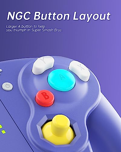 tenlox DOYOKY Joypad Controller for Switch/Switch OLED, Retro Gamecube Style Wireless Replacement, Switch Controllers with Replaceable Thumbsticks/Map Button/Turbo/6-Axis Gyro/Vibration