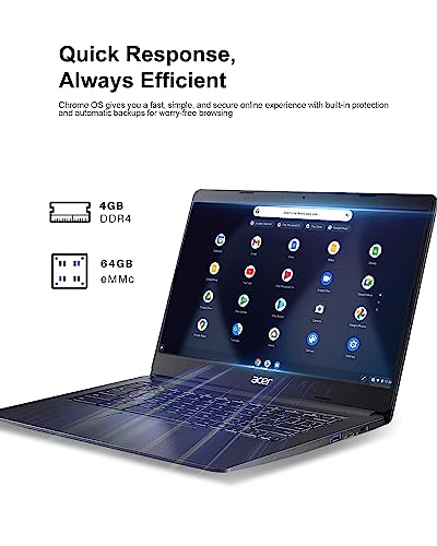 Acer Chromebook 314 Laptop Student Business, 14" FHD Touchscreen, Dual-core Intel Celeron N4020, 4GB RAM, 64GB eMMC, Intel UHD Graphics, 12.5H Long Battery, WiFi, Ultra Light, Bluetooth, Chrome OS
