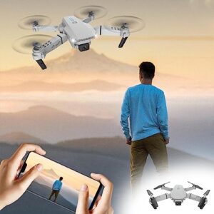 2.4g wifi fpv drone - rc quadcopter with auto return, drone with dual 1080p hd fpv camera remote control, hd 4k quadcopter toy folding radio-controlled aircraft