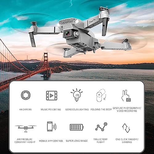 2.4G WIFI FPV Drone - RC Quadcopter With Auto Return, Drone With Dual 1080P HD FPV Camera Remote Control, HD 4K Quadcopter Toy Folding Radio-controlled Aircraft