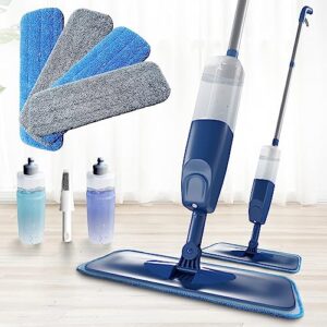 spray mops for floor cleaning - zfgymuxi microfiber wood floor dry wet mop with 2x 500ml bottles 4x microfiber pads,multifunction spray mops dust flat mop for hardwood,marble,tile floor mopping