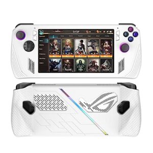 zhuoverci silicone protective case for asus rog ally 7" 2023, soft full body cover for rog ally handheld with non-slip & shockproof - white