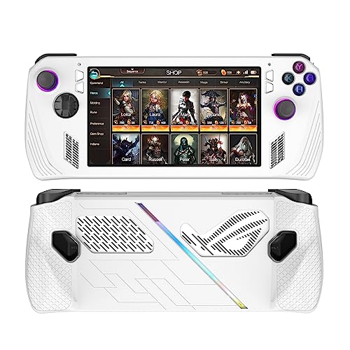 ZHUOVERCI Silicone Protective Case for ASUS Rog Ally 7" 2023, Soft Full Body Cover for Rog Ally Handheld with Non-Slip & Shockproof - White