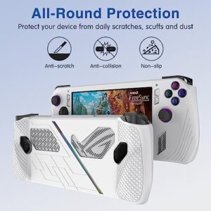 ZHUOVERCI Silicone Protective Case for ASUS Rog Ally 7" 2023, Soft Full Body Cover for Rog Ally Handheld with Non-Slip & Shockproof - White