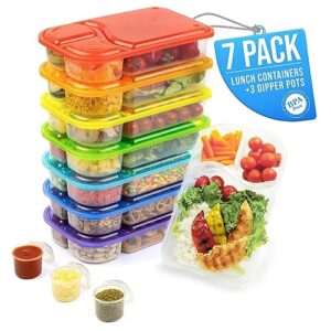 sanoearth lunch containers for adults | [7 pack] lunch box containers | bento lunch box | bento box adult lunch box | meal prep container | lunchable container, 41oz, supersize