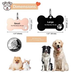 GISUERY Dog Tags Engraved Pet Tags Stainless Steel Custom Dog and Cat Name Tags Personalized Double-Sided Engraving Pet ID Tags with Trendy Icons/Symbols (Bone with Paw)