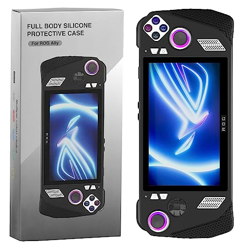 KSKSPE Protective Case for ASUSS ROG Allys Gamings Handheld, Soft Silicone Protective Skin Sleeve, Anti-Slip & Scratch Game Console Silicone Cover for ASUSS ROG Allys Gamings Handheld-Black