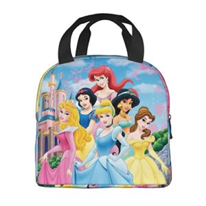 iniversity cartoon lunch box for girls kids school lunch bag reusable insulated portable leakproof tote bag high capacity cooler bags for women picnic travel work
