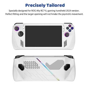 Protective Case for Rog Ally, DOBEWINGDELOU Soft Silicone Cover Case for ASUS Rog Ally Gaming Handheld, Full Protection, Anti-Scratch, Anti-Slip, and Shock-Absorbing Protective Case White