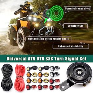 YUXIVCNE Universal ATV UTV SXS Turn Signal kit,Street Legal Kit with Rocker Switch Turn Signal Light Horn Flash Kit with Relay Fuse Wire for ROV ATV Golf SXS Car Compatible with Polaris and More