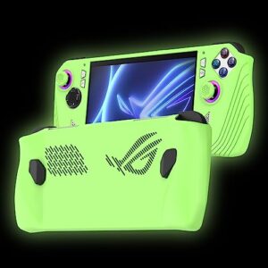 writiany protective silicone case for 2023 asus rog ally game console drop-proof case for 2023 asus rog ally handheld case (luminous green)