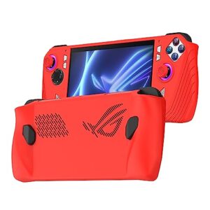 writiany protective silicone case for 2023 asus rog ally game console drop-proof case for 2023 asus rog ally handheld case (red)