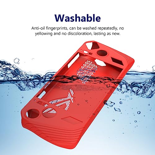 Writiany Protective Silicone Case for 2023 ASUS ROG Ally Game Console Drop-Proof Case for 2023 ASUS Rog Ally Handheld Case (Red)