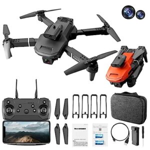 e100 drone, hd 4k aerial photography with dual cameras, mini lightweight quadcopter, remote control quadcopter boy folding model aircraft toy, gesture photo/video, intelligent obstacle avoidance (black)
