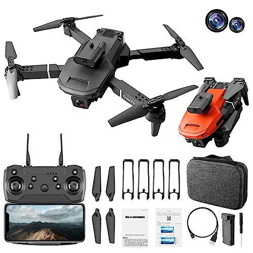 E100 Drone, Hd 4k Aerial Photography With Dual Cameras, Mini Lightweight Quadcopter, Remote Control Quadcopter Boy Folding Model Aircraft Toy, Gesture Photo/Video, Intelligent Obstacle Avoidance (Black)