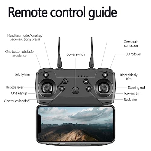 E100 Drone, Hd 4k Aerial Photography With Dual Cameras, Mini Lightweight Quadcopter, Remote Control Quadcopter Boy Folding Model Aircraft Toy, Gesture Photo/Video, Intelligent Obstacle Avoidance (Black)