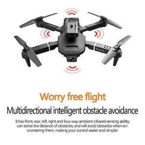 E100 Drone, Hd 4k Aerial Photography With Dual Cameras, Mini Lightweight Quadcopter, Remote Control Quadcopter Boy Folding Model Aircraft Toy, Gesture Photo/Video, Intelligent Obstacle Avoidance (Black)