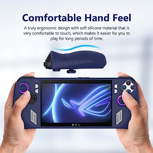 Writiany Protective Silicone Case for 2023 ASUS ROG Ally Game Console Drop-Proof Case for 2023 ASUS Rog Ally Handheld Case (Dark Blue)