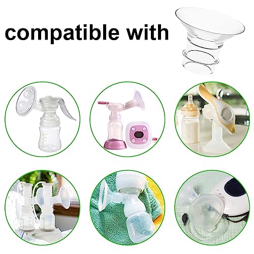 5pcs Breast Pump Flange Insert, 13/15/17/19/21mm Wearable Silicone Flange Insert, Compatible with Medela//Bellababy/Spectra 24mm Flanges, Easy to Clean Breast Pump Shields/Part (Transparent)