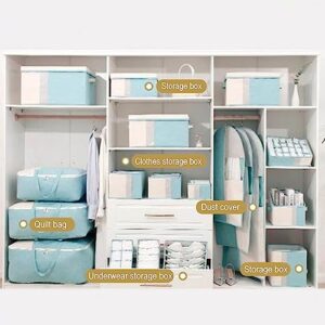 ichuanyi Underwear and Sock Drawer Organizers,24 Cell Collapsible Cabinet Closet Organizer Storage Boxes for Clothes, Socks, Lingerie, Underwear, Ties (Light Blue)