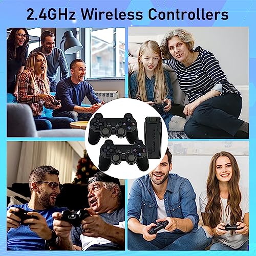 Wireless Retro Game Console - JICVY Plug and Play Video Games, 10,000+ Built-in Games, 9 Classic Emulators, 4K HDMI Output, Dual 2.4GHz Wireless Controllers, Ideal Gift for Kids & Adults (64)