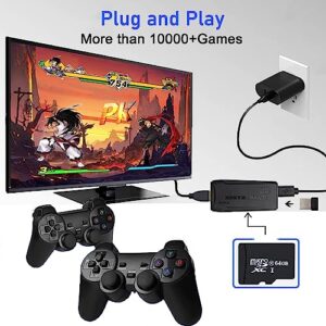 Wireless Retro Game Console - JICVY Plug and Play Video Games, 10,000+ Built-in Games, 9 Classic Emulators, 4K HDMI Output, Dual 2.4GHz Wireless Controllers, Ideal Gift for Kids & Adults (64)