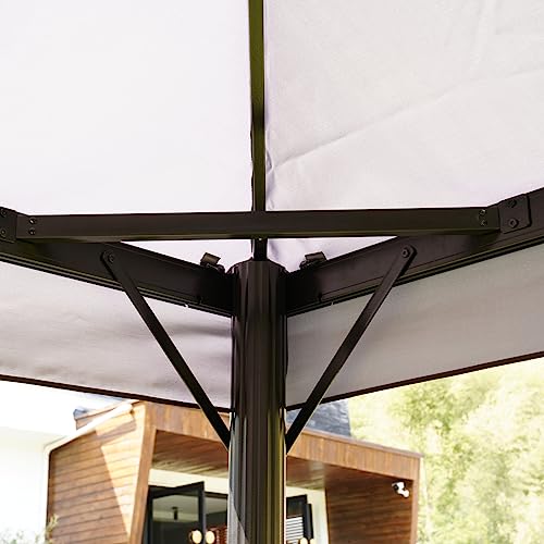Yangming Gazebo 10X13 ft Outdoor Gazebos Clearance with Outside Mosquito Netting and Curtains for Patio Deck Backyard Garden, Gray
