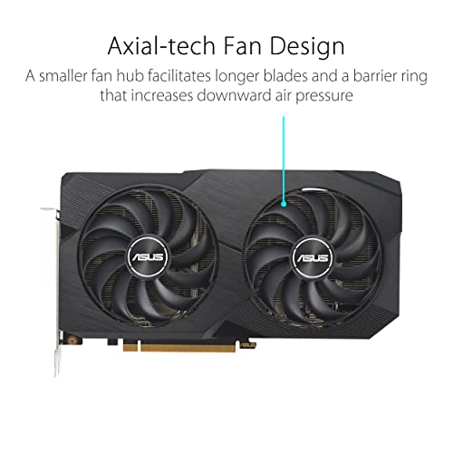 ASUS Dual AMD Radeon™ RX 6600 8GB GDDR6 Gaming Graphics Card (AMD RDNA™ 2, PCIe 4.0, 8GB GDDR6 Memory, HDMI 2.1, DisplayPort 1.4a, Axial-tech Fan Design, 0dB Technology)