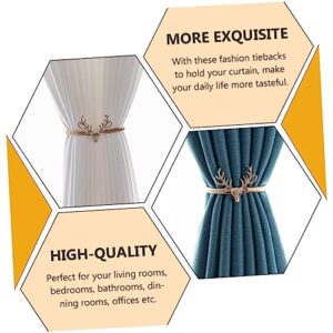 Garneck 2pcs Curtain Shower Curtain Straps Antler Curtain Holdbacks Curtain Cord Tieback Torkstrap Shower Curtain Spring Decorative Curtains Metallic Curtains Simple Curtain Holders Golden