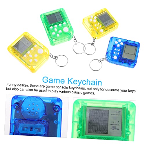 Toyvian 4pcs Hand-held Gaming Device Handbag Charms Backpack Charms Bag Keychain Kids Keychains Mini Game Consoles Mini Toy Hanging Keychain Key Holder Game Keychain Gift Handheld Arcade