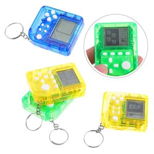 Toyvian 4pcs Hand-held Gaming Device Handbag Charms Backpack Charms Bag Keychain Kids Keychains Mini Game Consoles Mini Toy Hanging Keychain Key Holder Game Keychain Gift Handheld Arcade